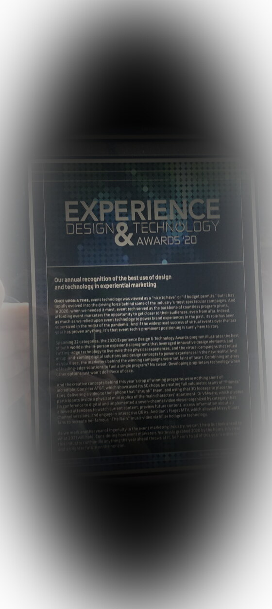 Experience Design & Technology Awards 2020